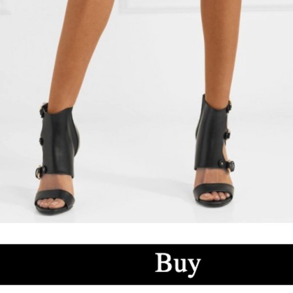 BALMAIN Alienor 100mm Buckle Sandals, Black - Picture 7 of 7